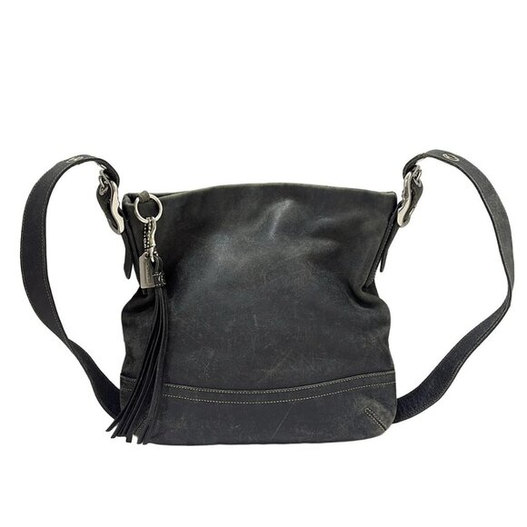 Auth COACH Legacy Soft Slim Leather Duffle 1415 Black Leather - Shoulder Bag - Picture 1 of 9